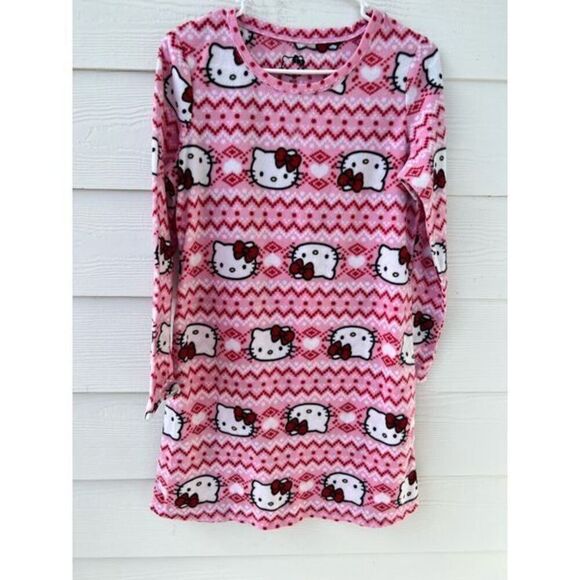 HELLO KITTY BOWS Fleece Pajama size Small - Picture 2 of 4